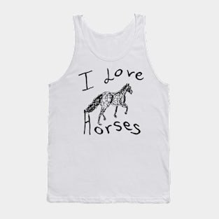 I Love Horses light Tank Top